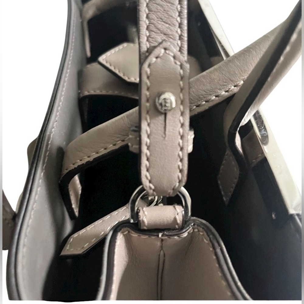 Fendi Petite 2Jours Vitello Calfskin Satchel Tortora Taupe Crossbody - Picture 12 of 16